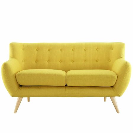 PRIMEWIR Remark Loveseat in Tufted Sunny Fabric with Natural Finish Wood Legs EEI-1632-SUN